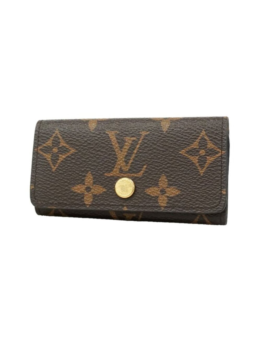 Louis Vuitton Key Case Monogram Multicles 4 Brown Jaune D'or Key Holder Coin